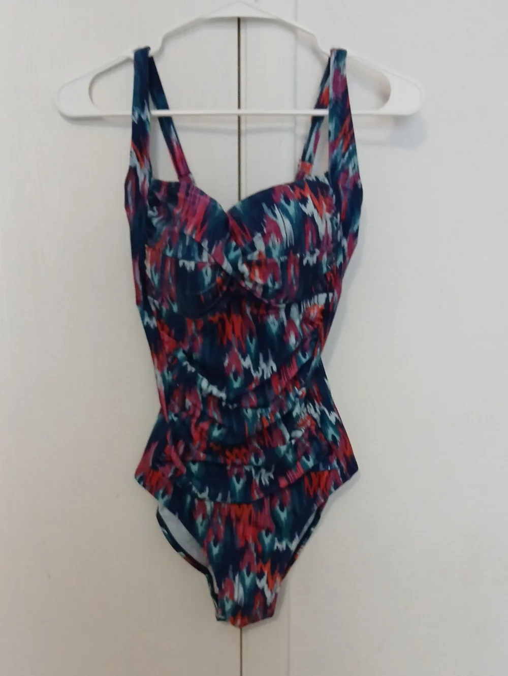 Navy Multi-Color Ruffled One-Piece Swimsuit - Picture 1 of 2